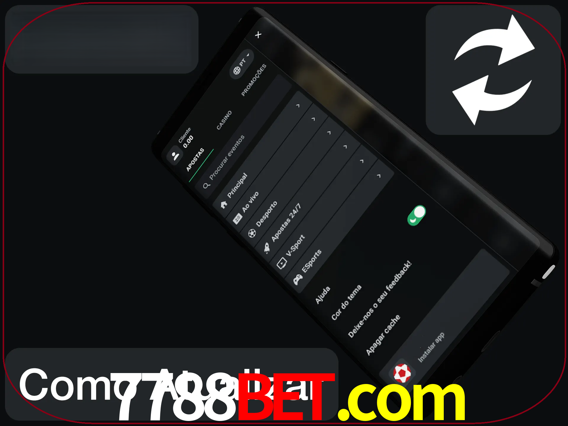 O aplicativo é atualizado automaticamente quando você faz o login.