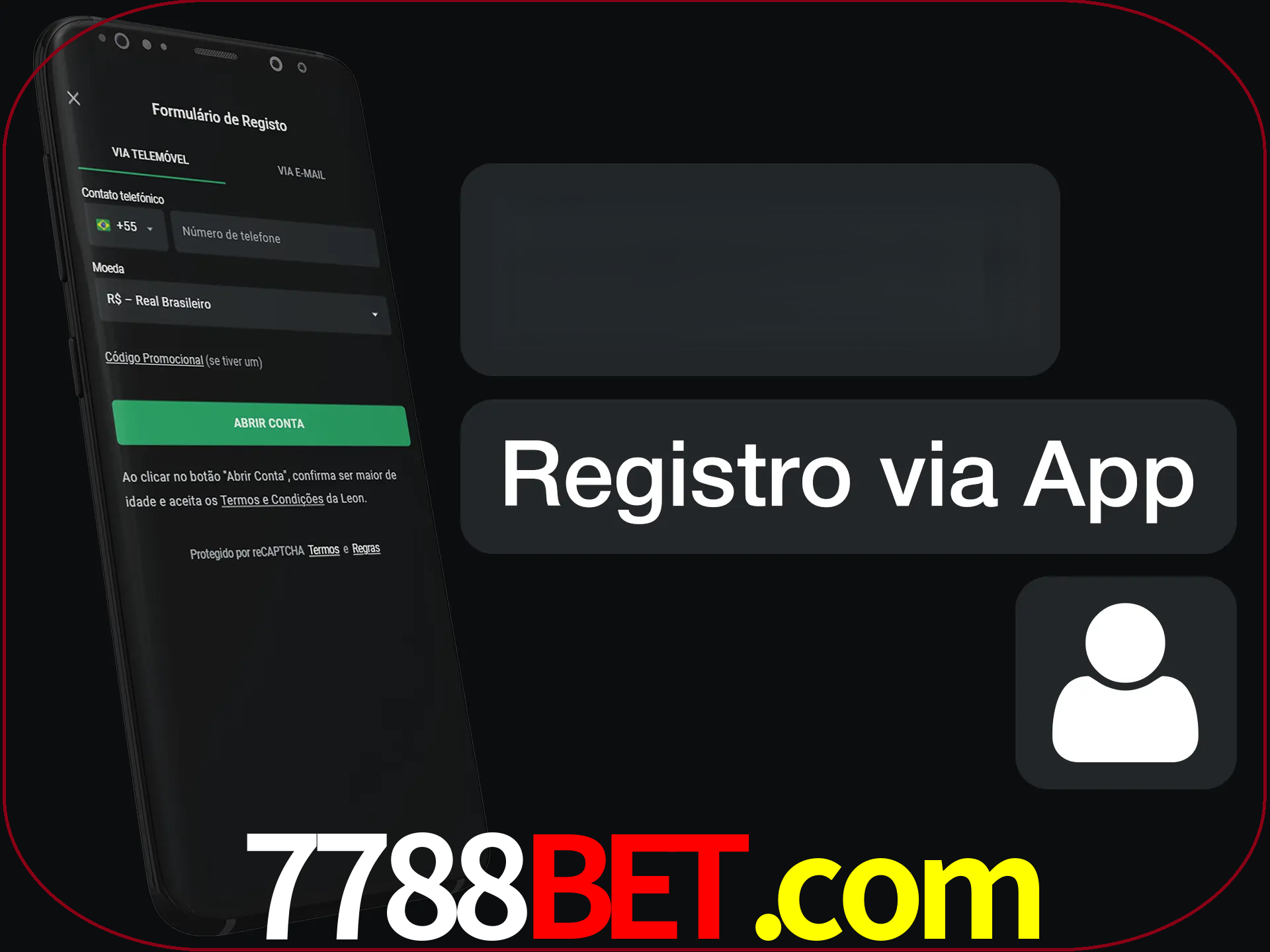Registre-se com duas etapas usando o aplicativo.