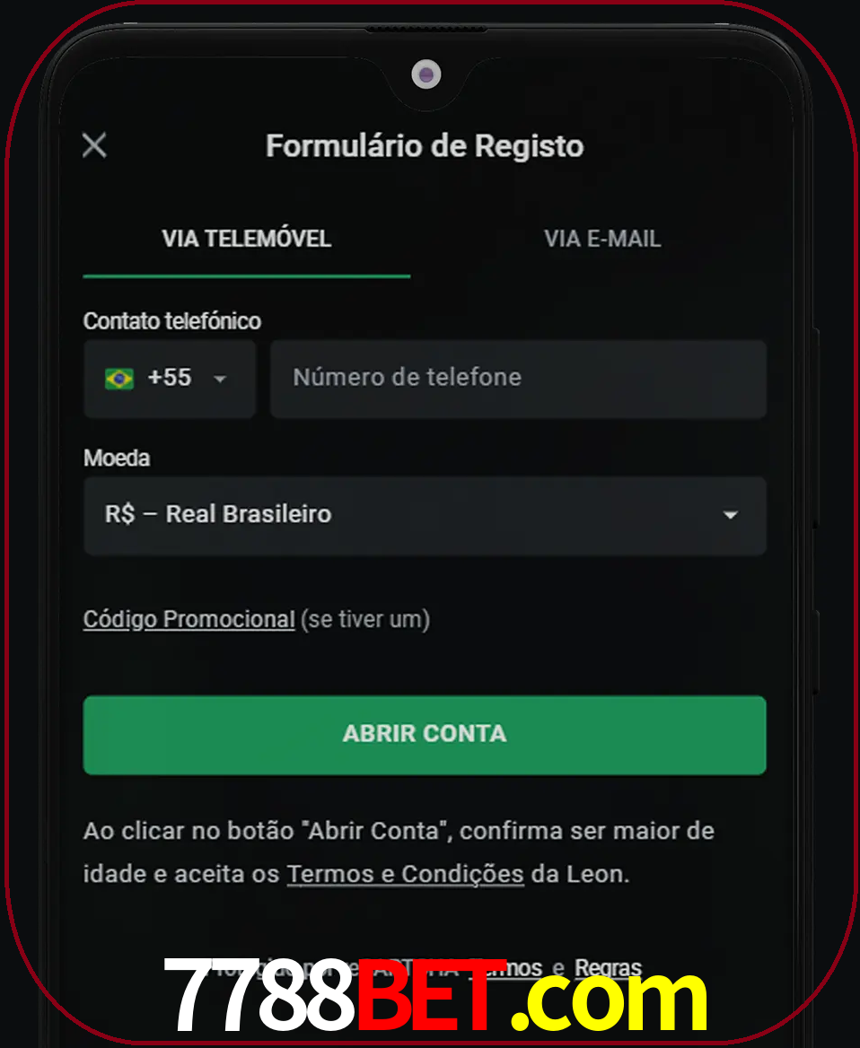 Abra o aplicativo e inicie o processo de registro.