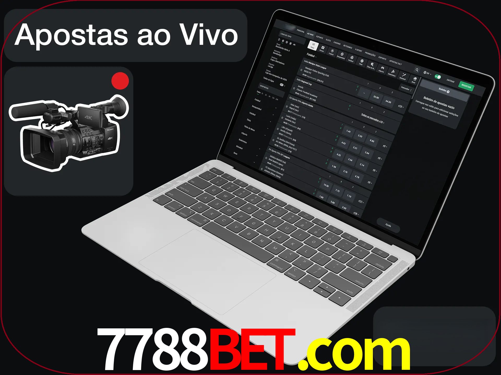 Aposte em formato ao vivo em nosso site.